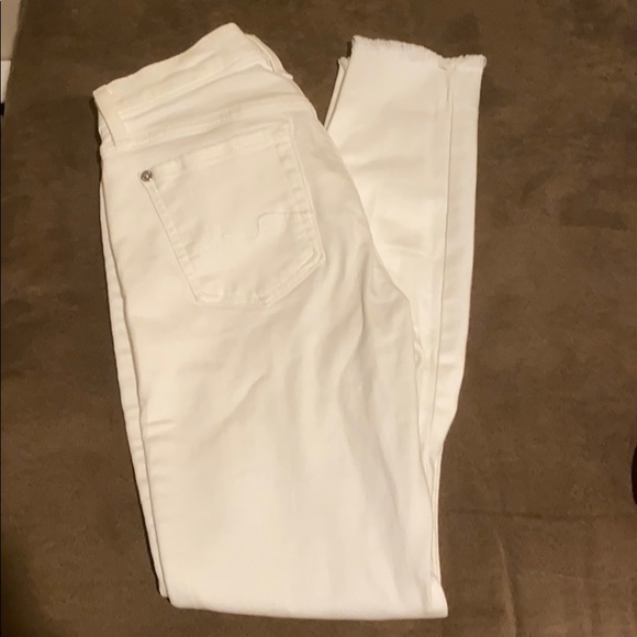 7 For All Man Kind White Ripped Jeans - Picture 1 of 4